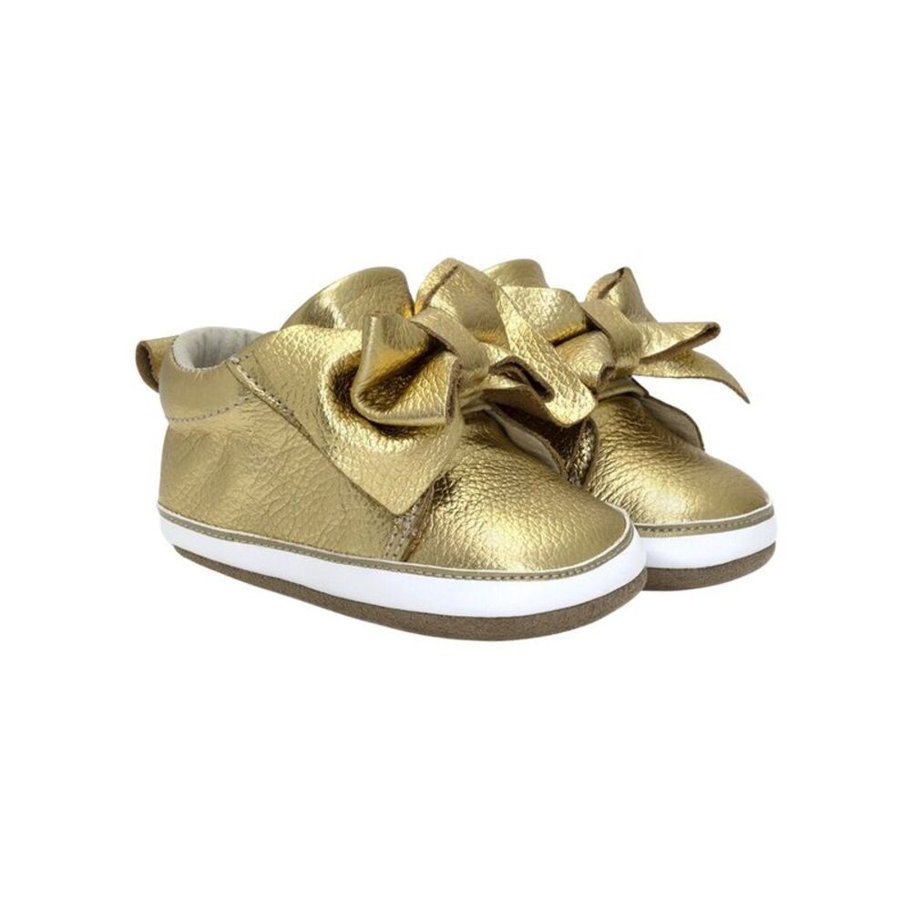 Robeez Aria Leather First Kick, Gold